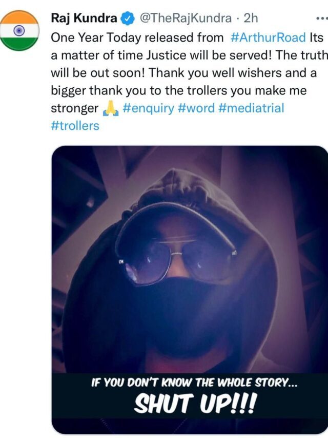 Raj Kundra shares a cryptic post and thank the trollers as he marks a year on the release of his from the Arthur Road!