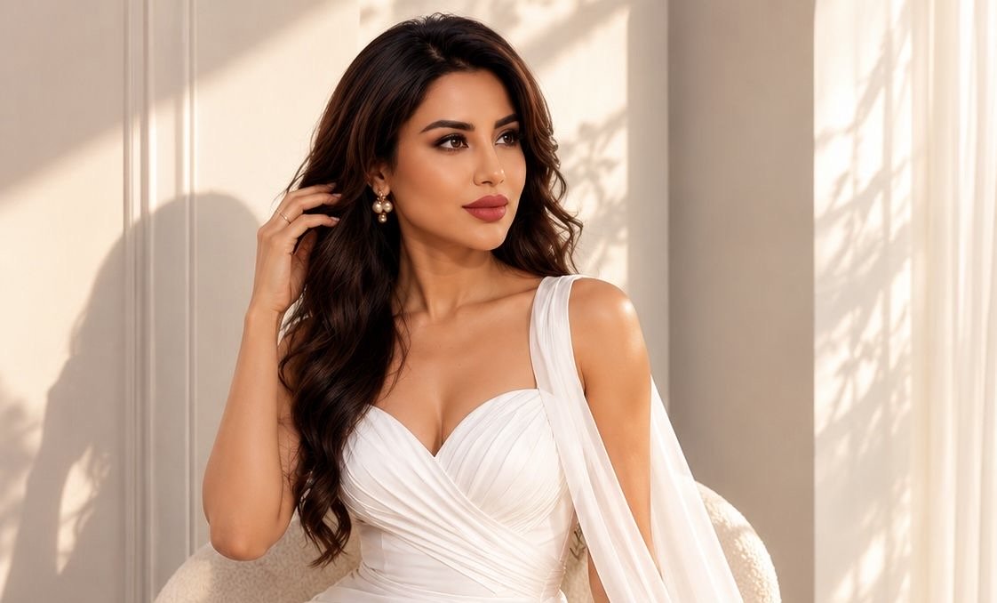 Amiee Misobbah Stuns in Elegant Golden and White Photoshoot, Leaving Fans Mesmerized