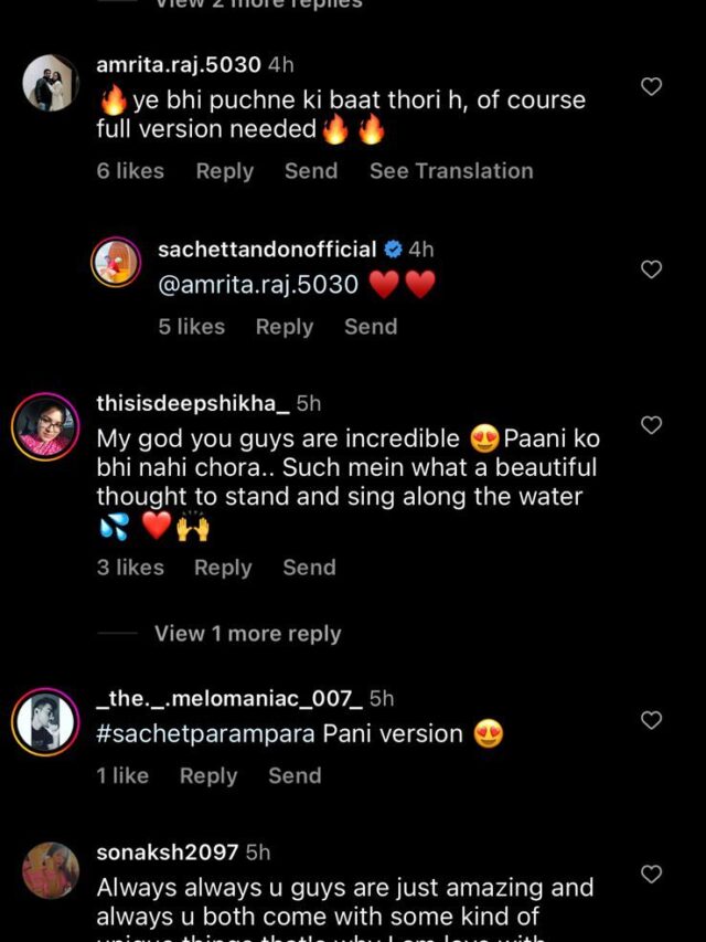 “We want a full version”: Sachet-Parampara’s recent mashup on a new song leaves the fans wanting for more!