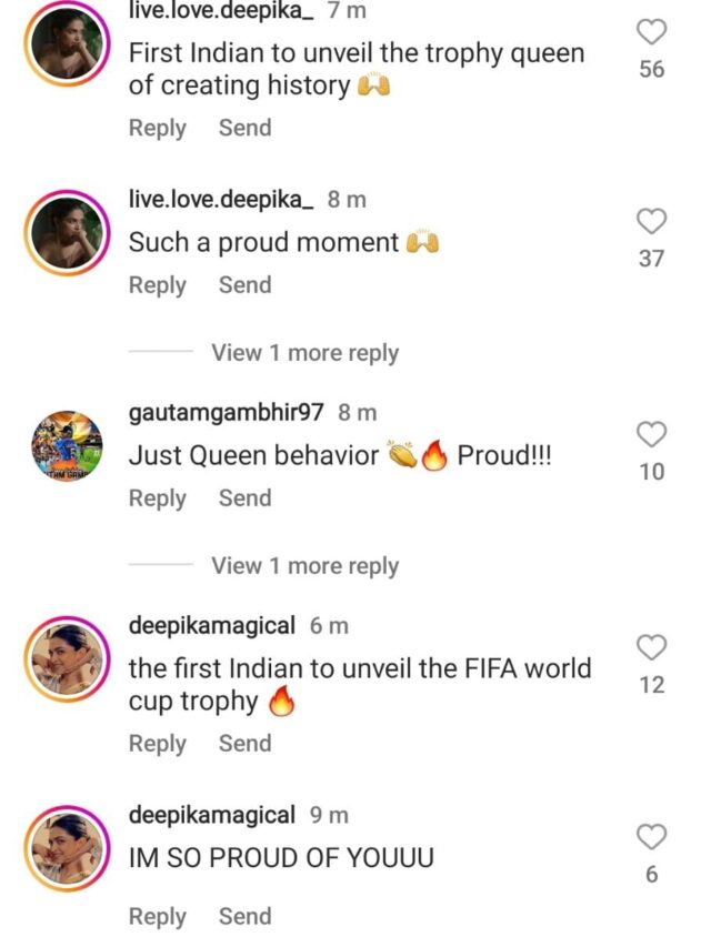 Netizens call Deepika Padukone ‘The Queen of Creating History’ as she unveiled the FIFA World Cup trophy!
