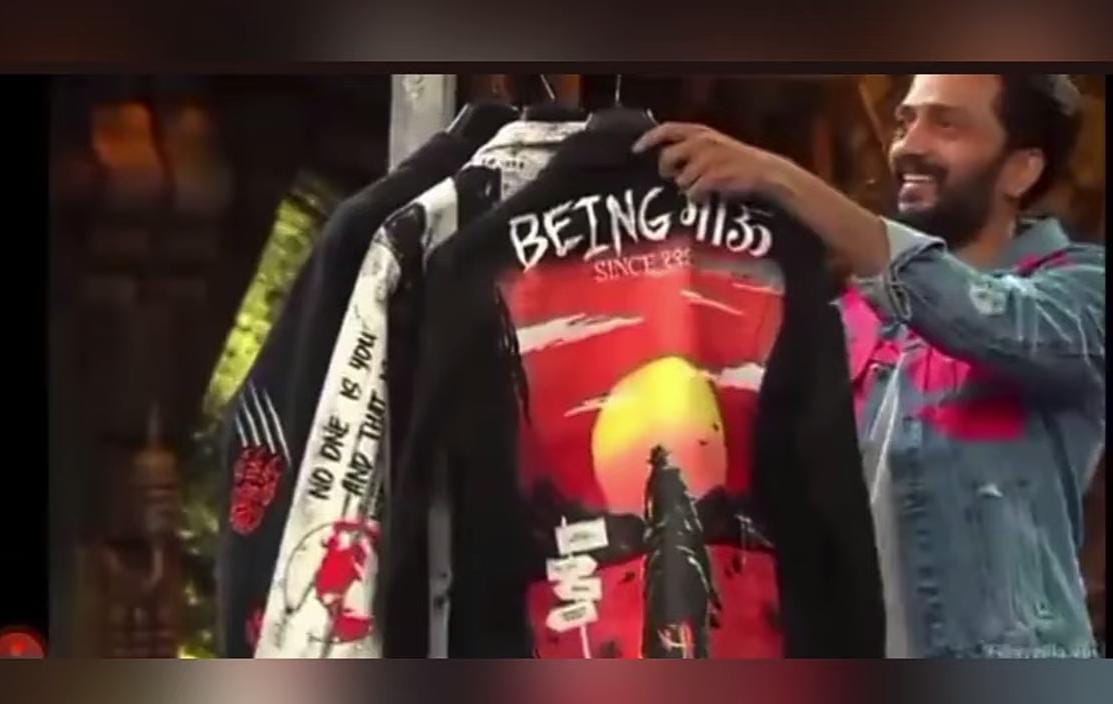 Salman Khan Hosts Big Boss Weekend ka War Wearing "Being Bahu" jacket gifted by Riteish Deshmukh during Ved Promotions