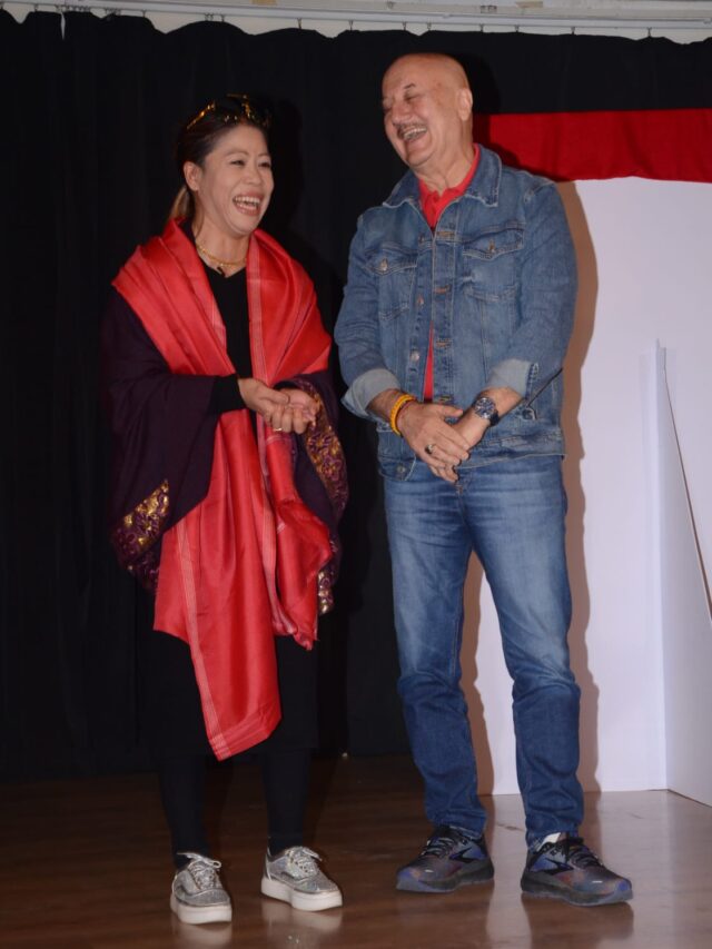 Mary Kom inspires Anupam Kher, spars with him at Shiv Shastri Balboa poster launch