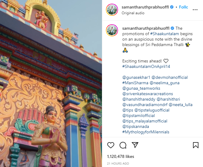 Samantha Ruth Prabhu Begins Promotions for Shaakuntalam with an Auspicious Start