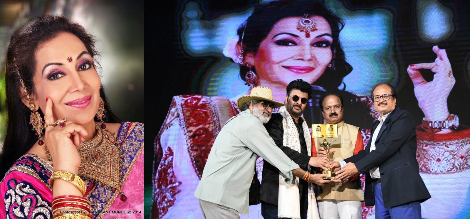 Ailaa Association and Vaishali Film Creations Presents ILFA Awards 2023 (Indian Look Alike Film Awards) by Arif Khan (Junior Anil Kapoor)   Farhad Samji (Director - Kisi Ka Bhai Kisi Ki Jaan), and Alka Bhatnagar from USA received the award