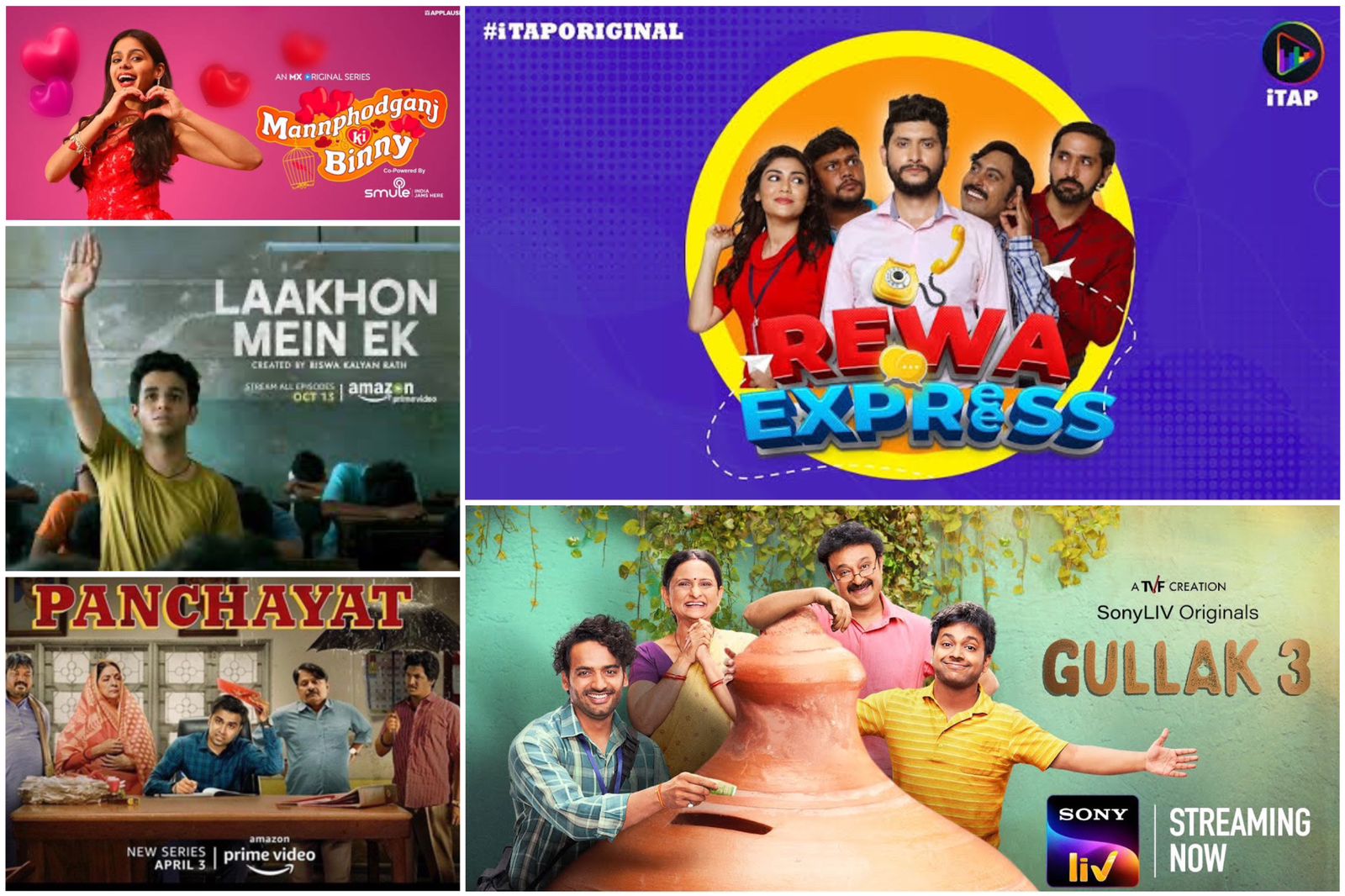 The titles of the web shows mentioned are as follows: