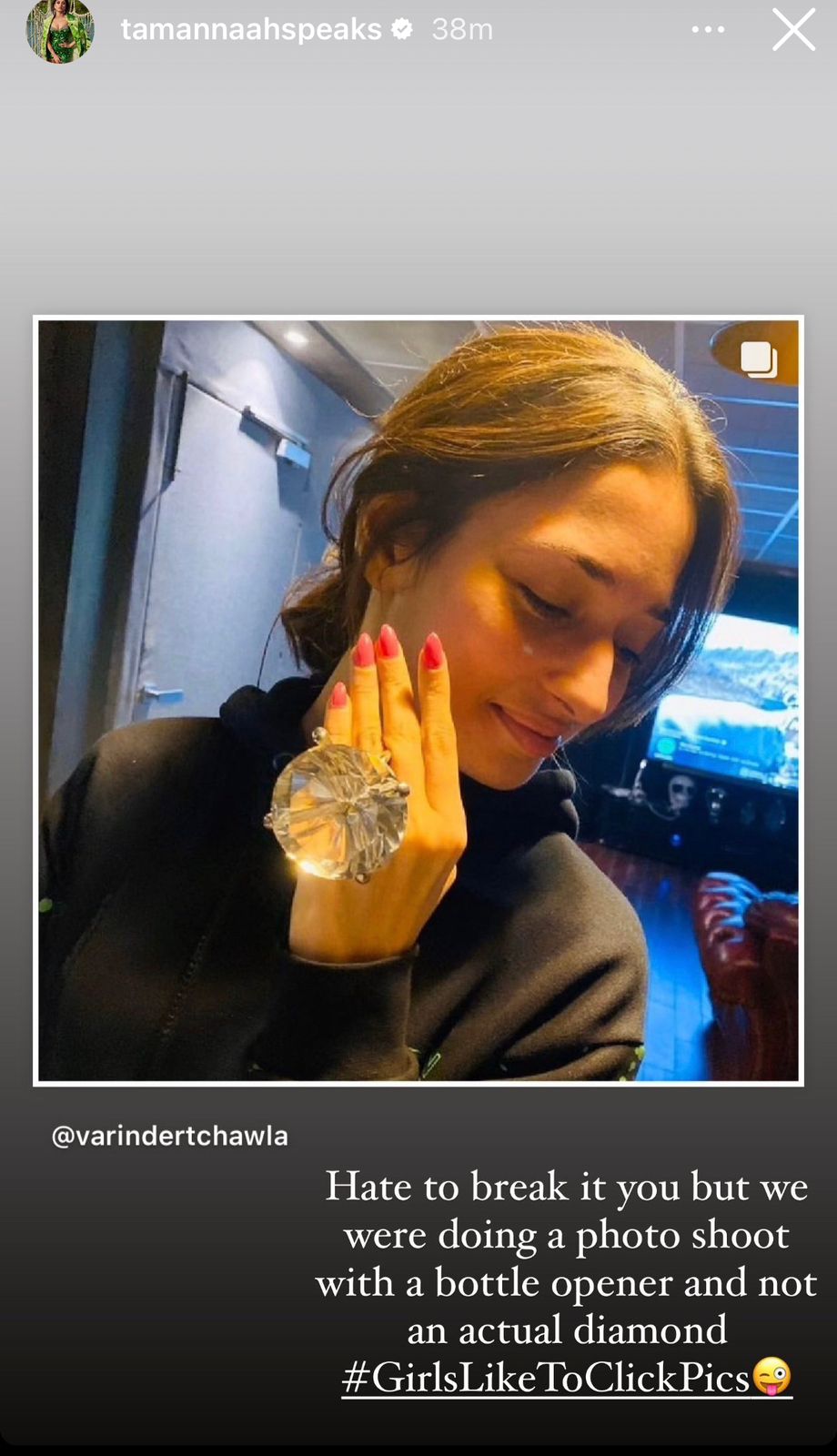 Tamannaah Bhatia Playfully Clears Misunderstanding About World's Fifth-Largest Diamond