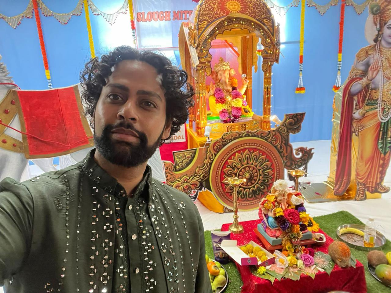 "Andy Kumar's Heartfelt Ganesh Chaturthi Celebration: A Blend of Cultures and Faith"