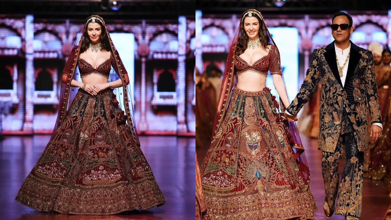 Giorgia Andriani Mesmerizes as Showstopper for Designer Lalit Dalmia's Bridal Collection