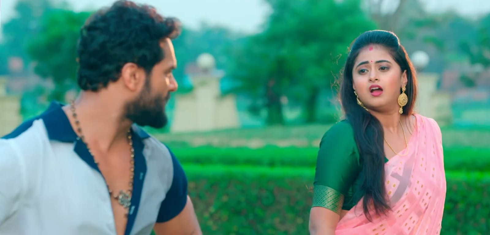 Producer Ratnakar Kumar released Khesari Lal Yadav and Meghashree's romantic song 'Chhuwala Se' from Sangharsh 2.