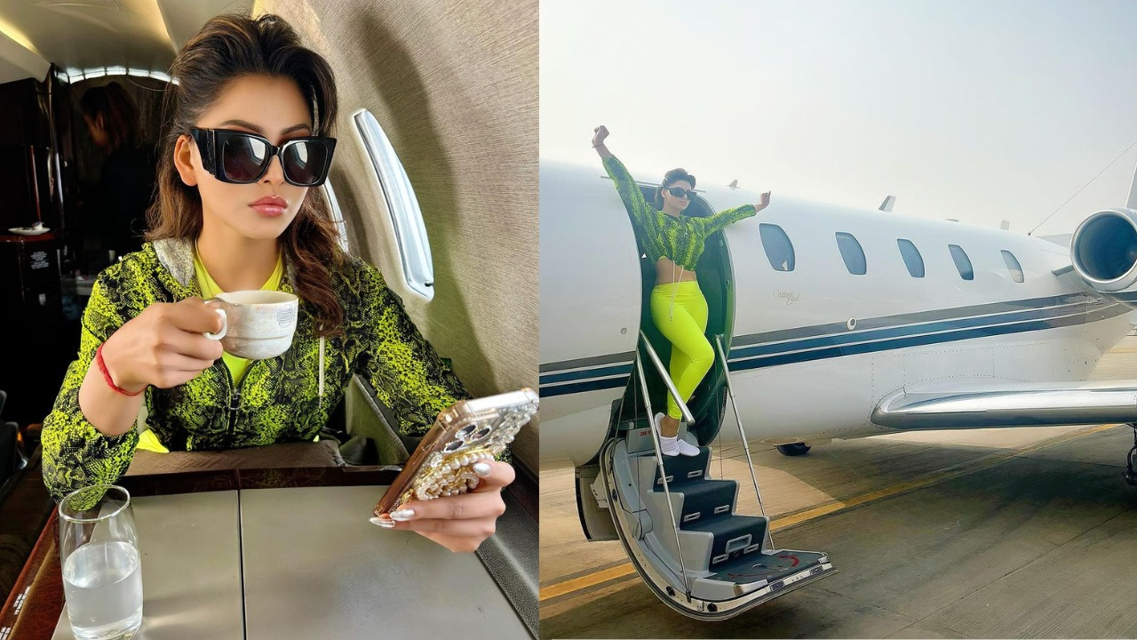 "Urvashi Rautela Takes Flight: A Glimpse into the Glamorous World of Her Private Plane Diaries"