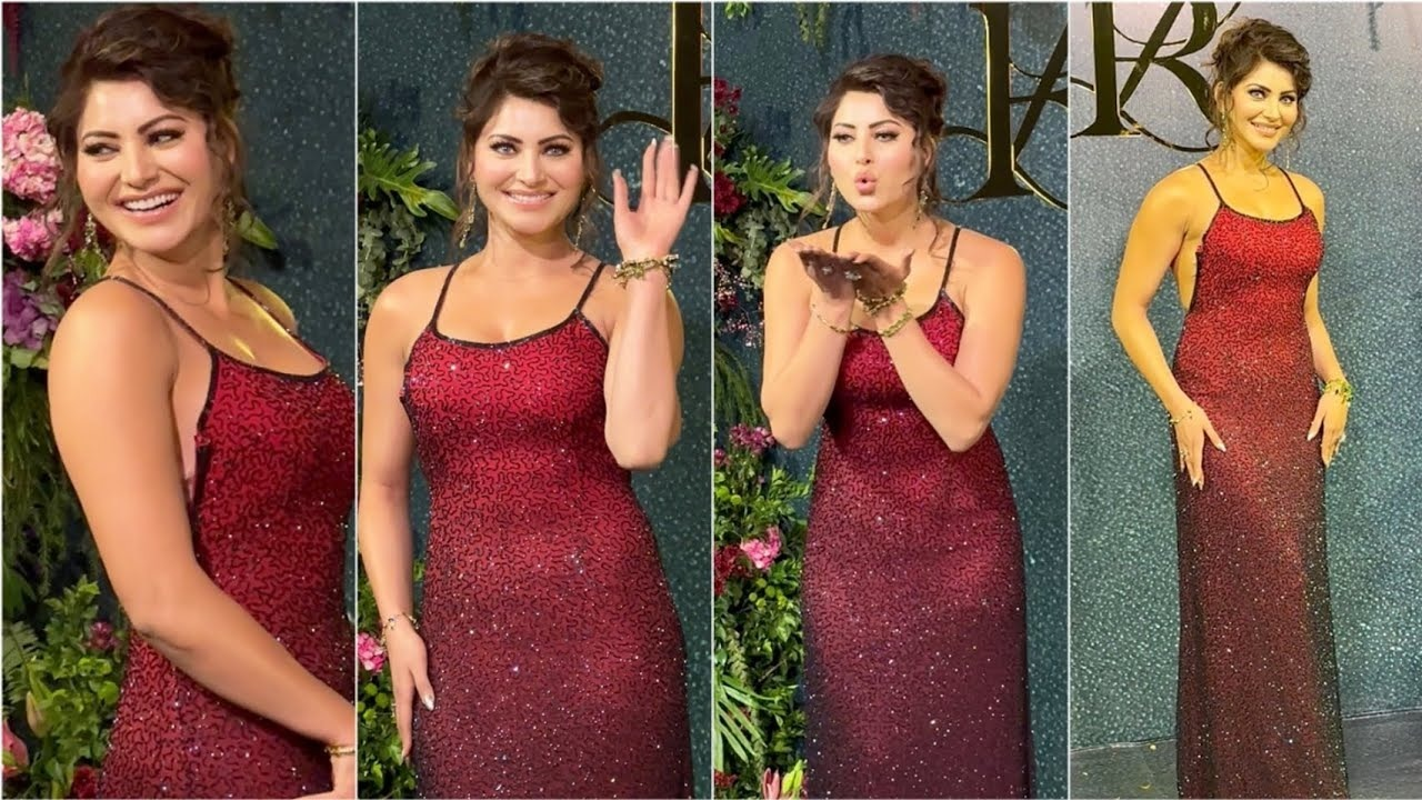 Urvashi Rautela Steals the Spotlight in Ravishing Red at Randeep Hooda and Lin Laishram's Star-Studded Wedding Reception