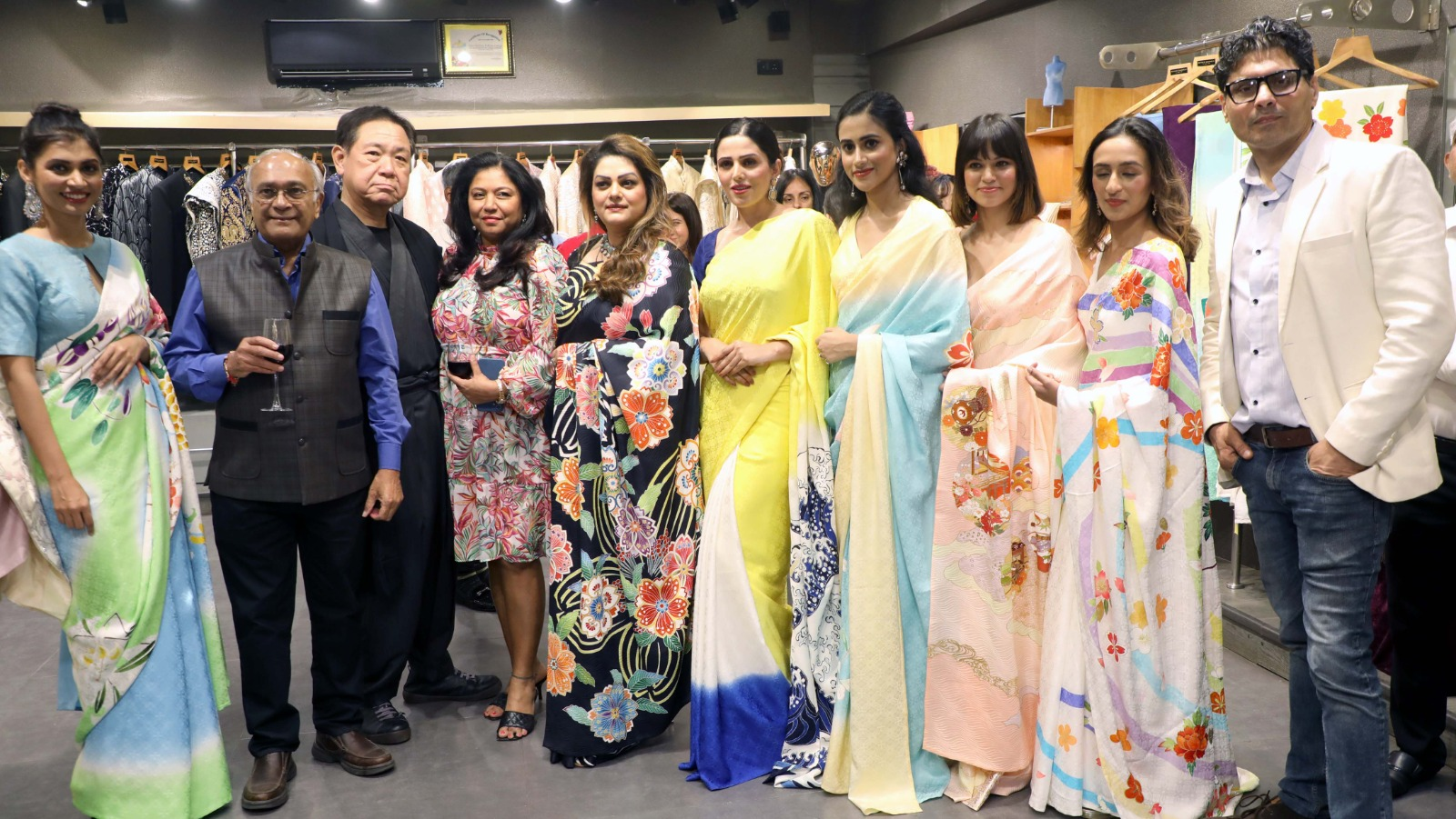 "Silken Symphony: Riyaz Gangji of Libas Stores Unveils the Inaugural Japanese Silk Saree Collection in India"