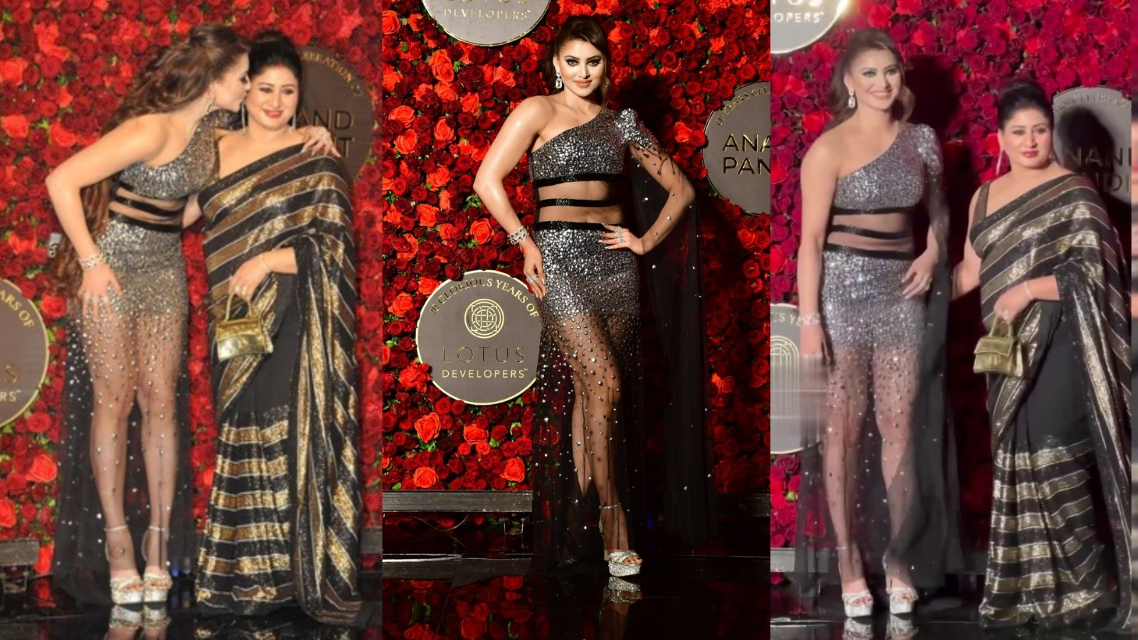 "Urvashi Rautela and Mother Meera's Dazzling Presence Steals the Show at Anand Pandit's 60th Birthday Bash"