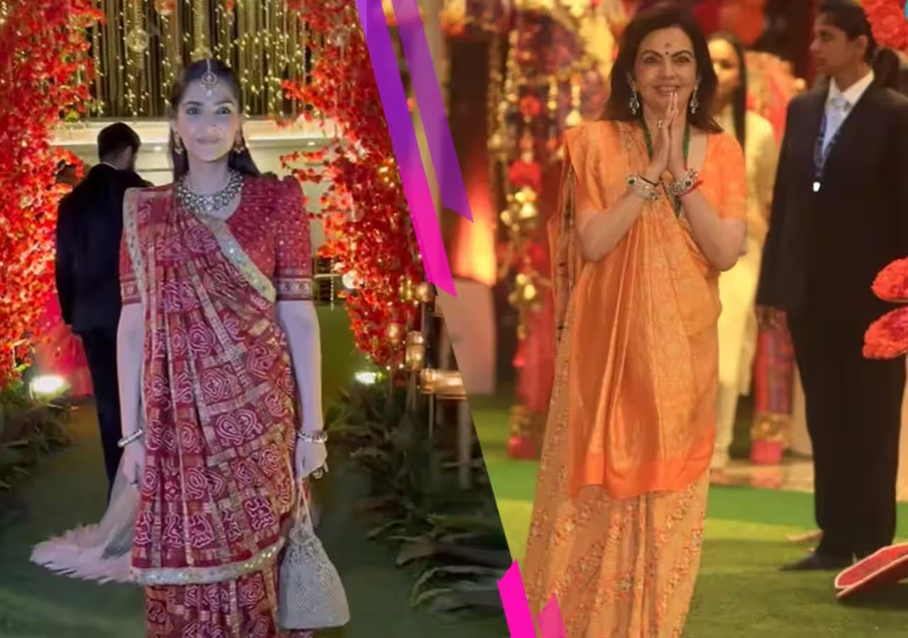 Sonam Kapoor's Stunning Gujarati Saree Look Sparks Nita Ambani Comparisons at BFF's Wedding