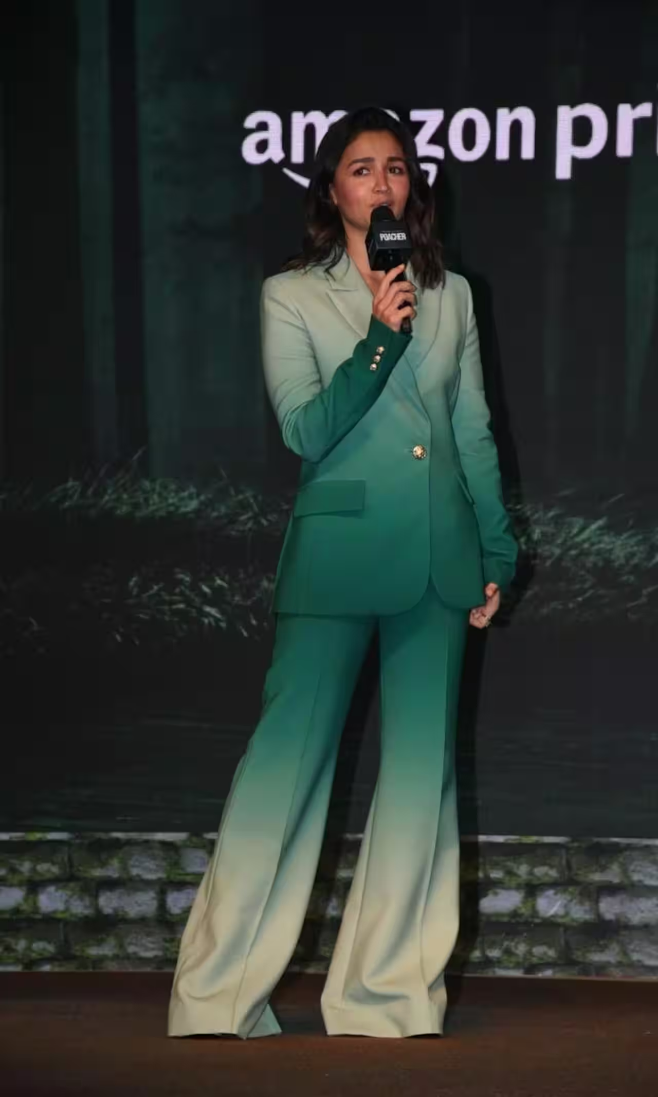 Alia Bhatt Stuns at Poacher Trailer Launch: A Boss Diva in Ellie Saab