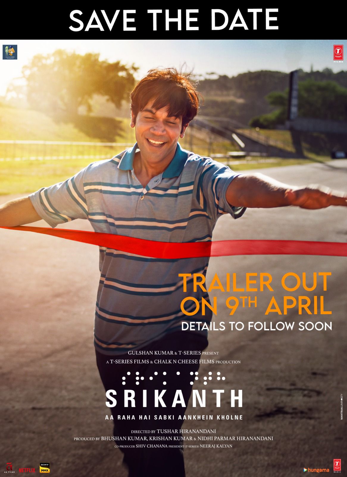 Apni ek aur jhalak lekar… Srikanth Aa Raha Hai Sabki Aankhein Kholne only on 9th April, save the date!