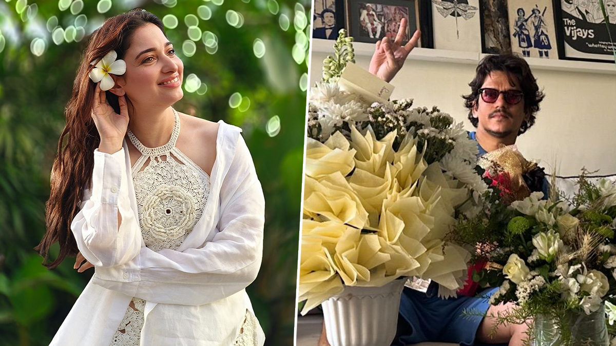 For the greatest "April Fool Day," Vijay Varma posts a photo of flowers; Tamannaah calls it "bloody brilliant"