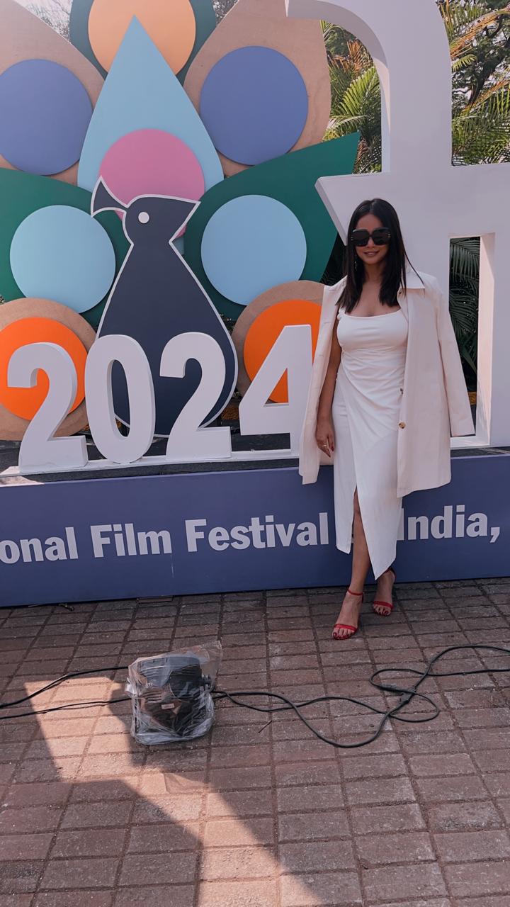 Neetu Chandra at IFFI with her production " Jackson Halt", the Only Film from Bihar in Prasar Bharati’s OTT, WAVES!
