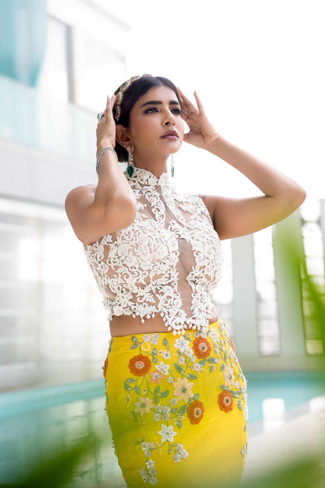 Lakshmi Manchu looks elegance personified and a class apart in her white and yellow semi see-through ensemble outfit, latest photoshoot pics go viral