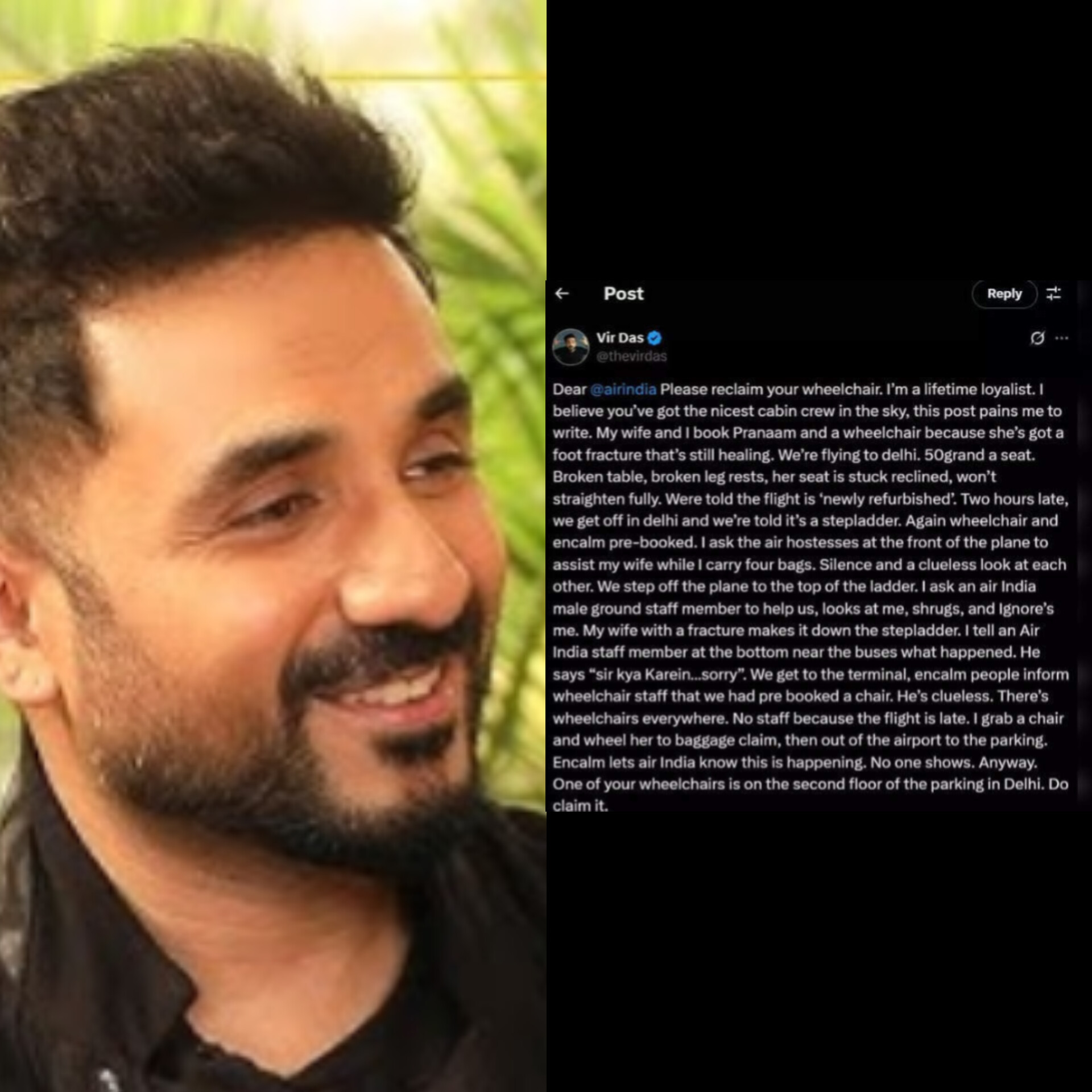Wheels of Discontent: Vir Das Slams Air India's Service