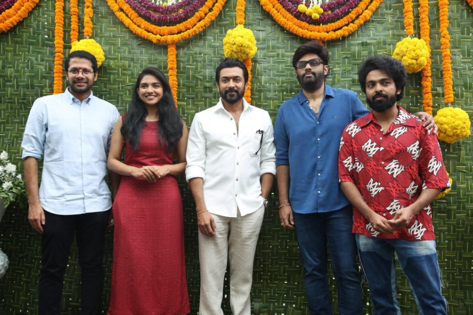 Suriya, Mamitha Baiju, Raveena Tandon, and Radhika Sarathkumar Steal the Spotlight in Suriya 46