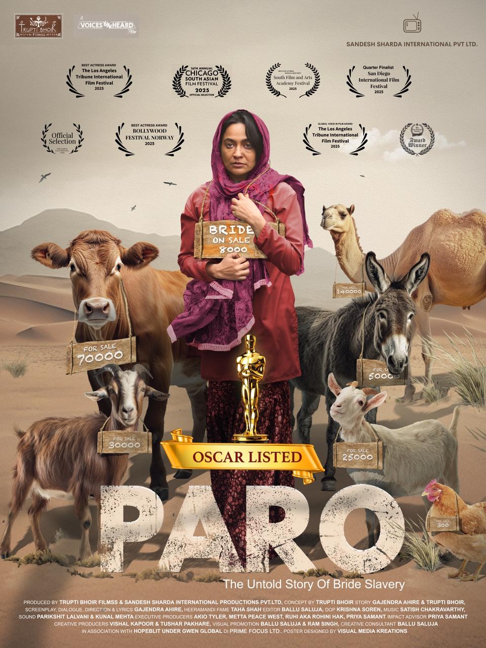 Trupti Bhoir’s PARO – The Untold Story of Bride Slavery Enters Contention for 98th Academy Awards (2026)