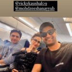 Fatima Sana Shaikh called her costars 'Ache Bache' as she jets off for the shoot of 'Sam Bahadur'