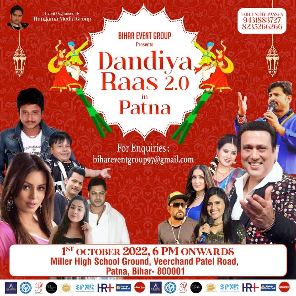 Dandiya Raas 2.0: be a big blast in Patna on October 1, Govinda, Gulshan Grover and Mahima Chaudhary will dance with Dandiya