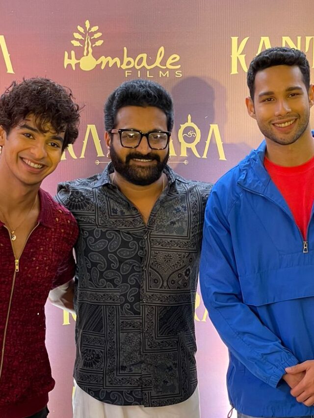 Watch 'Kantara' star Rishab Shetty captured with Ishaan, and Siddhant Chaturvedi during the promotions of Phone Bhoot