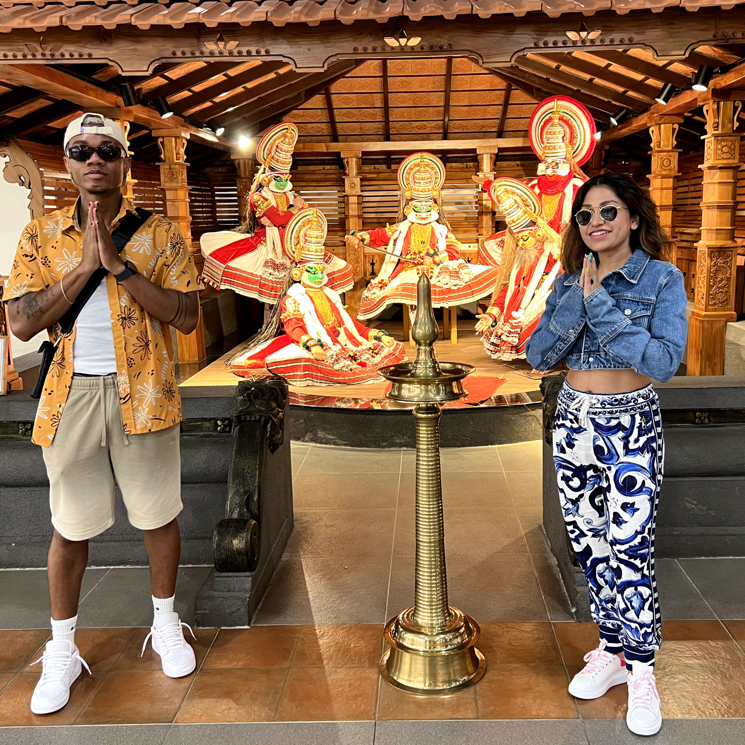 A souvenir from India! Singer Tulsi Kumar takes KiDi on shopping and gifts him a Lungi at the airport after the shoot of their upcoming single Shut Up