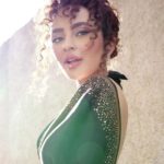 Seerat Kapoor serves a sultry look in deep plunging bralette top, sequin saree, shows off her bare back