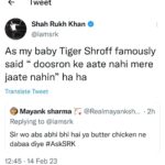 ASK SRK: The Superstar praises his 'baby' Tiger Shroff's abs with a witty take on the young action star's Heropanti Dialogue!