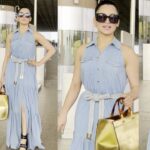 Urvashi Rautela kicks Monday Blues in Elizabeth Franchi blue denim dress along with Fendi Bag worth Rs 3.5 Lakh at Mumbai Airport-Read Now