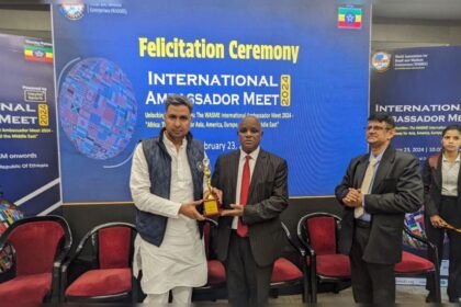 Nishit Kumar Was Honored by the Ethiopian Embassy For His Excellent Work in the Field of Environmental Protection